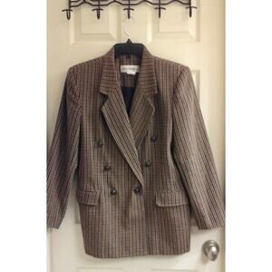 SOLD Norton McNaughton Blazer, women sz 10 Vintage double breasted plaid fall